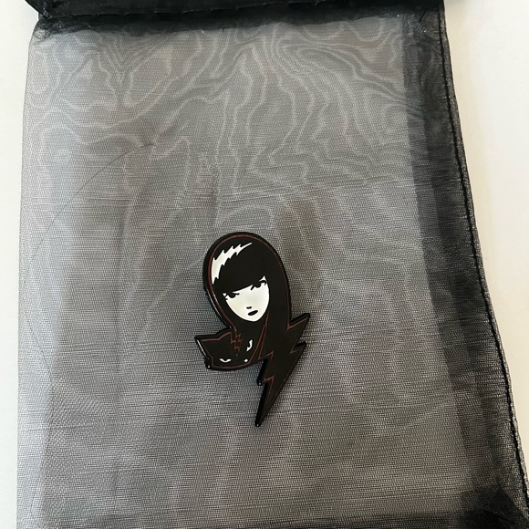 Emily The Strange Enamel Lapel Pin Emily The Strange Black Cat Pin Punk Goth - Picture 5 of 5